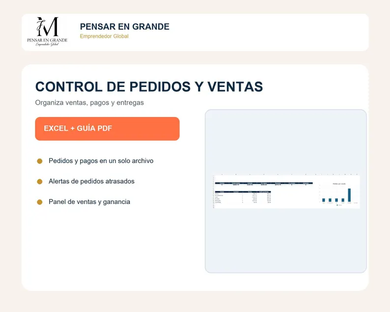 Portada de Control de Pedidos y Ventas